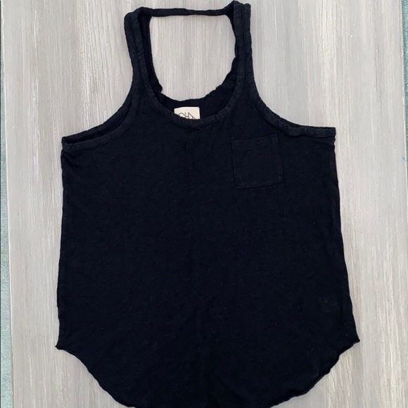 Chaser Black Cotton Pocket Tank with Back Strap - Picture 1 of 5